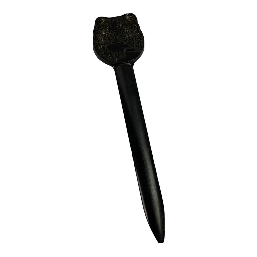 Vintage Exxon Esso Tiger Letter Opener Black Plastic Stake "13" 7"